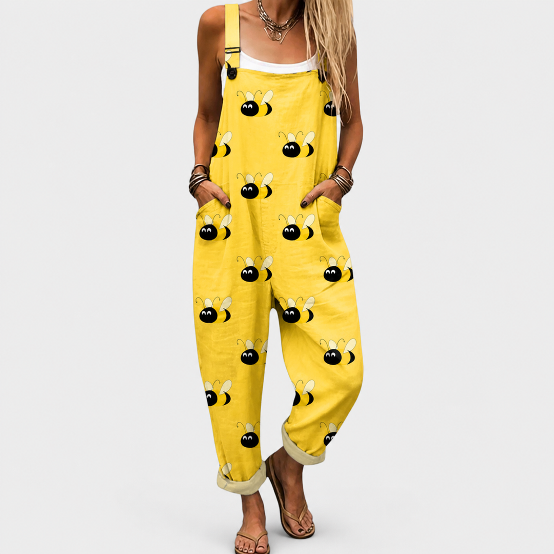 Comfortable Printed Overalls