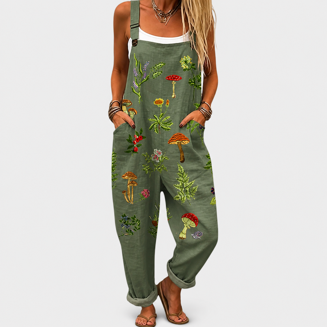 Comfortable Printed Overalls