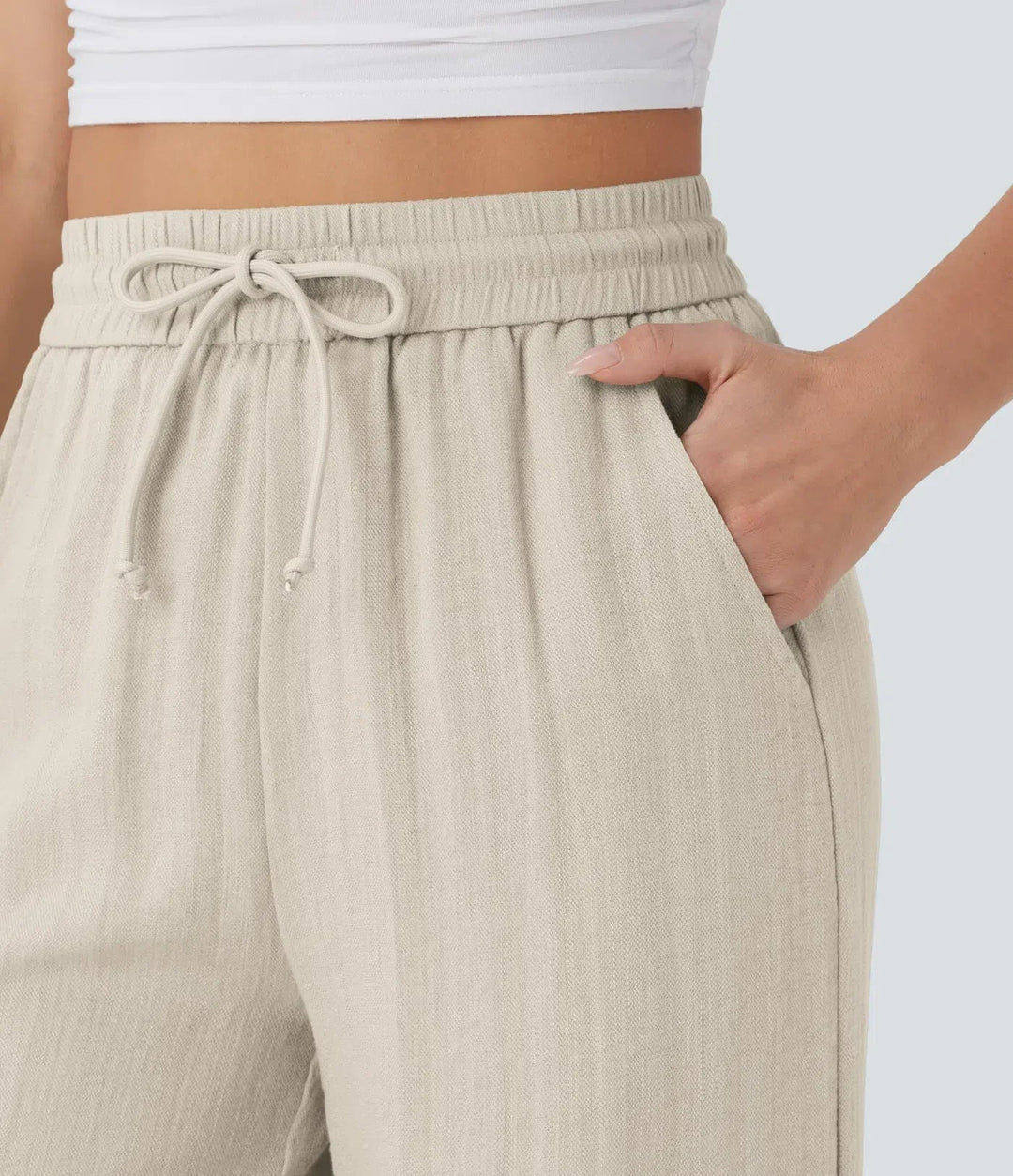 LENA | Eleganckie lniane spodnie o lekkim kroju
