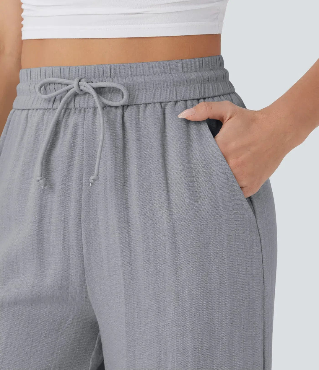 LENA | Eleganckie lniane spodnie o lekkim kroju
