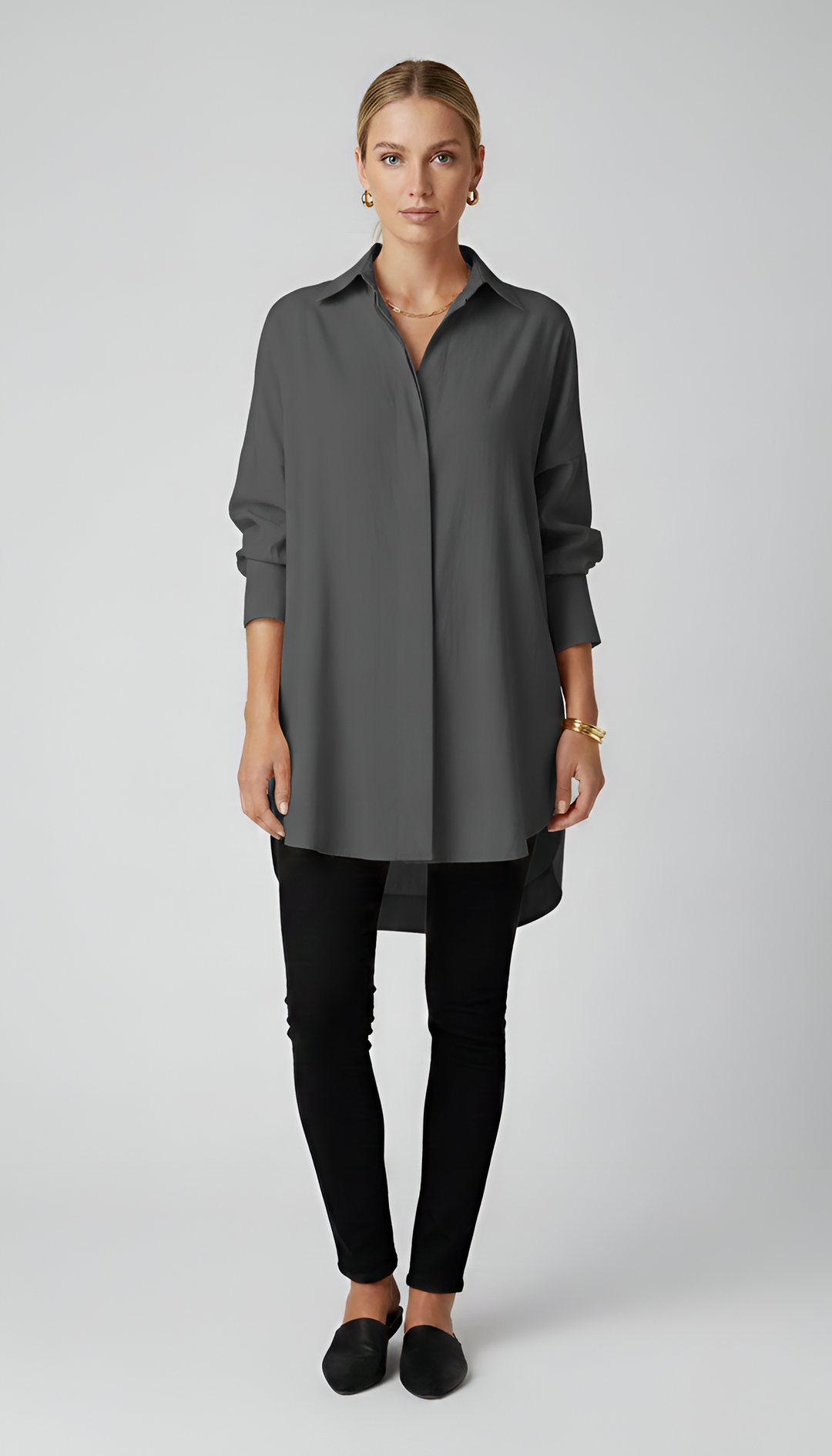 Valerios Fashion koszula damska oversize z bawełny z klasycznym kołnierzykiem