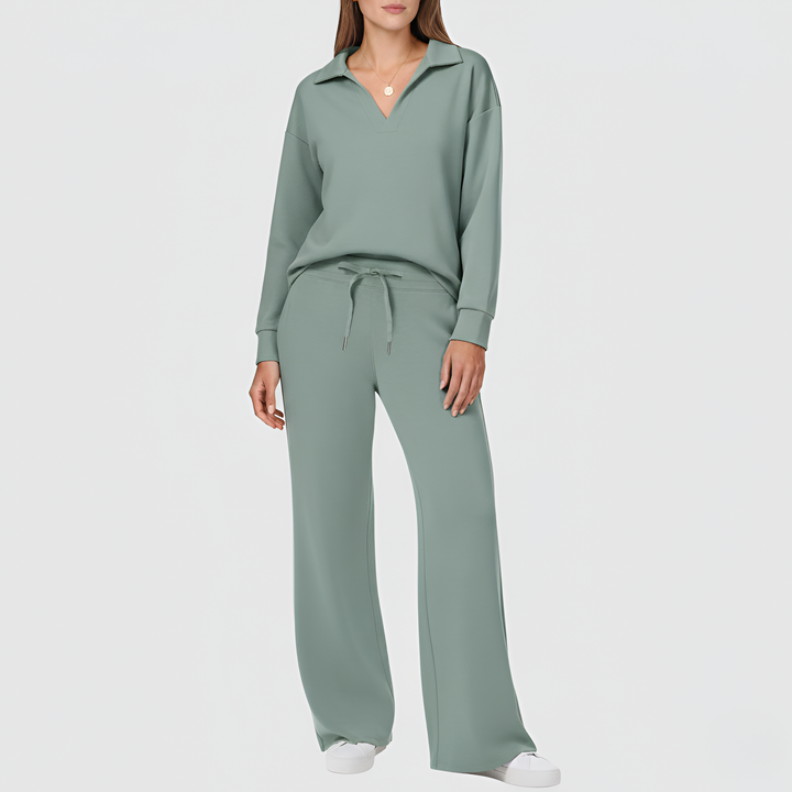 Valerios Fashion komplet damski dres z bawełny z polarem