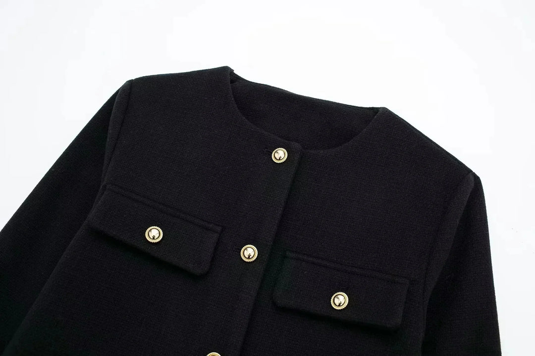 Klasyczna Krótka Kurtka Vintage – Elegancka i Ponadczasowa dla Kobiet