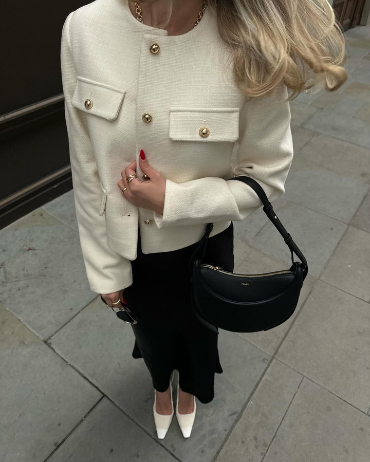 Klasyczna Krótka Kurtka Vintage – Elegancka i Ponadczasowa dla Kobiet