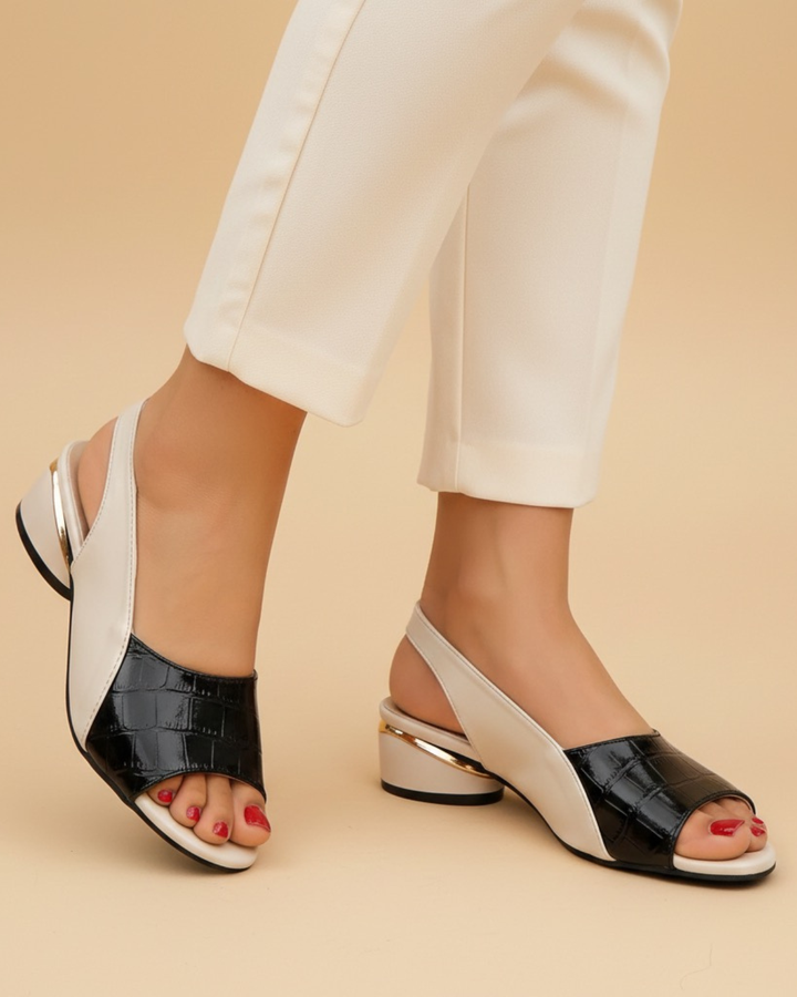 Eugenia | Eleganckie sandały slingback na stabilnym obcasie