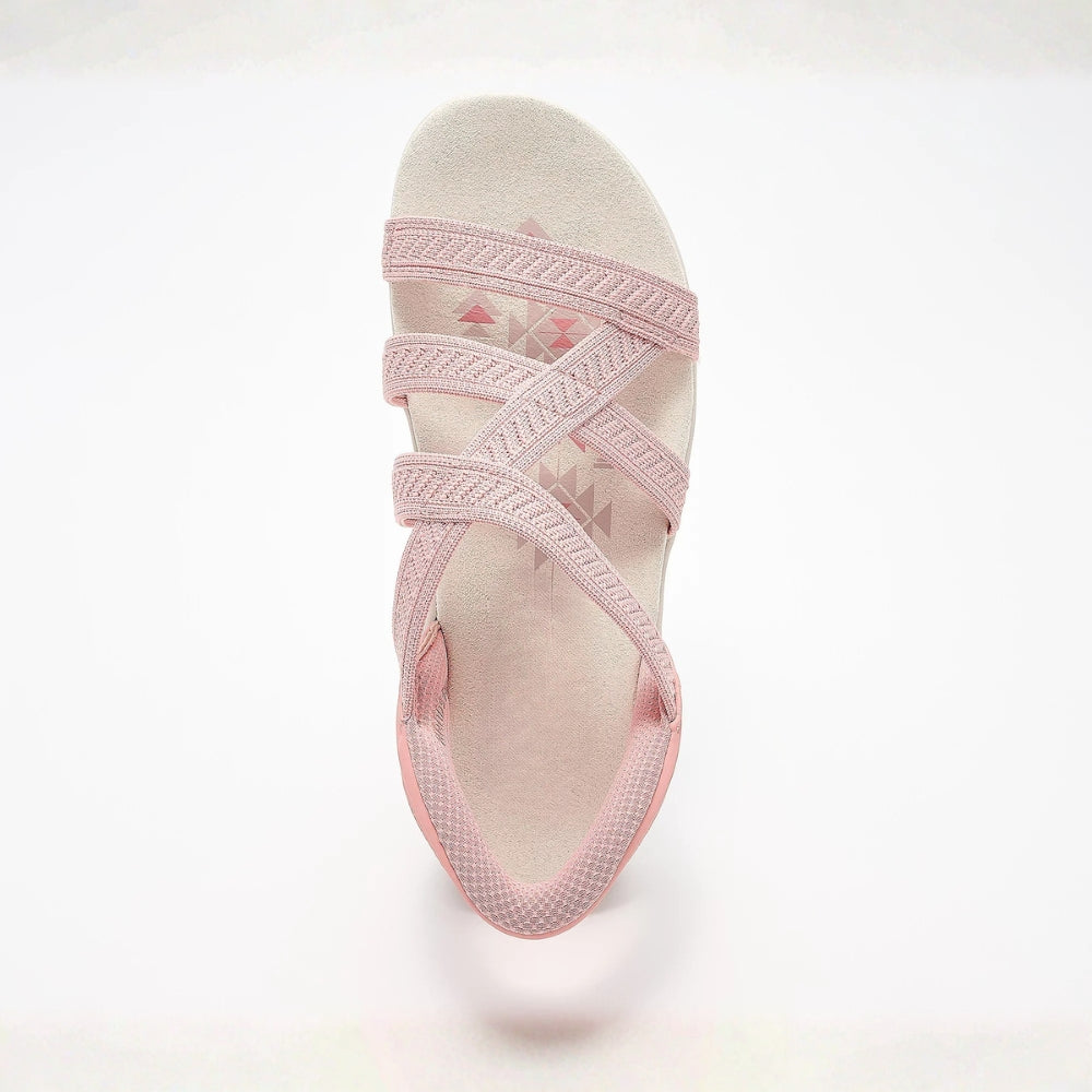 Rose | Reggae Knit Crossover Sandals – Slip On, Stay All Day