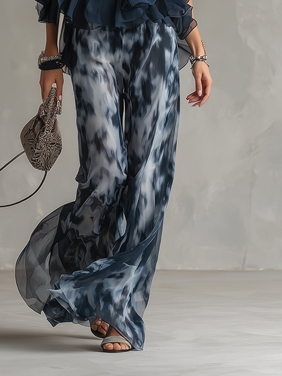 Elise | Elegant and lightweight suit with a flowing top and wide pants