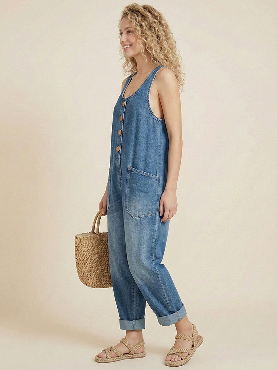 Sarah | Stylish Denim Jumpsuit With Pockets